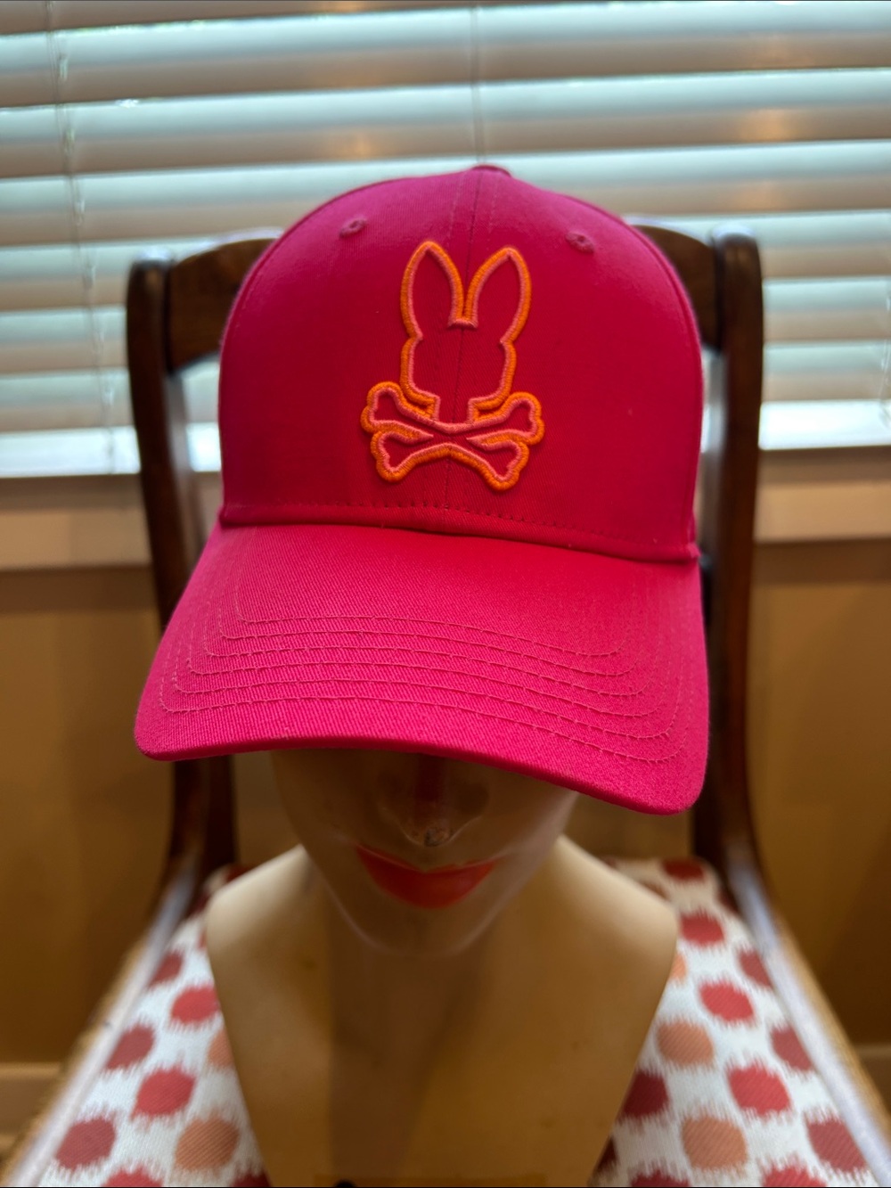 Psycho Bunny Pink Cap with Yellow-Orange Logo